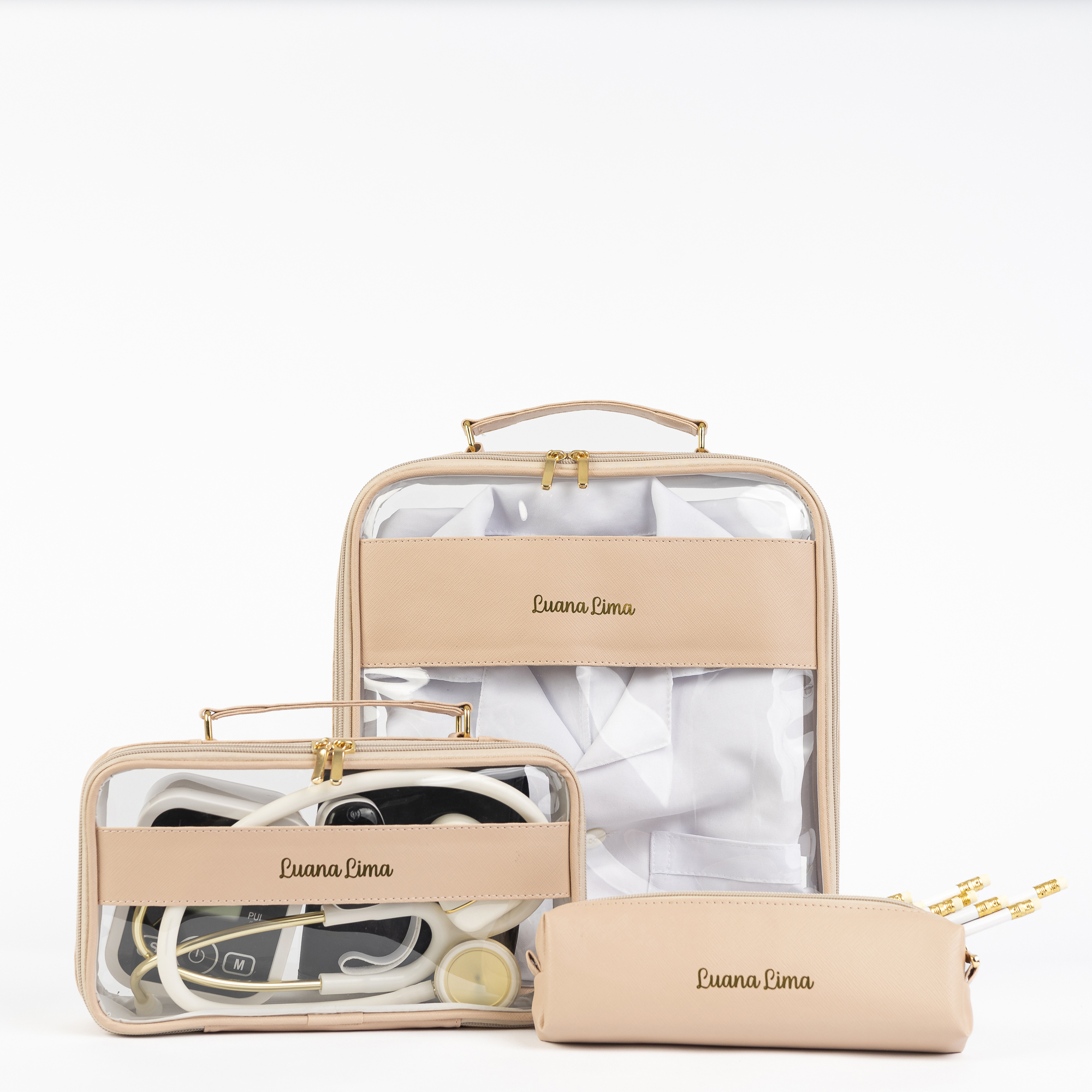 Kit Porta Jaleco, Maleta Plantão e Estojo